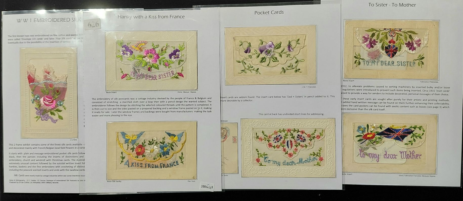 626 · SILK POSTCARDS - GREETING POCKET CARDS