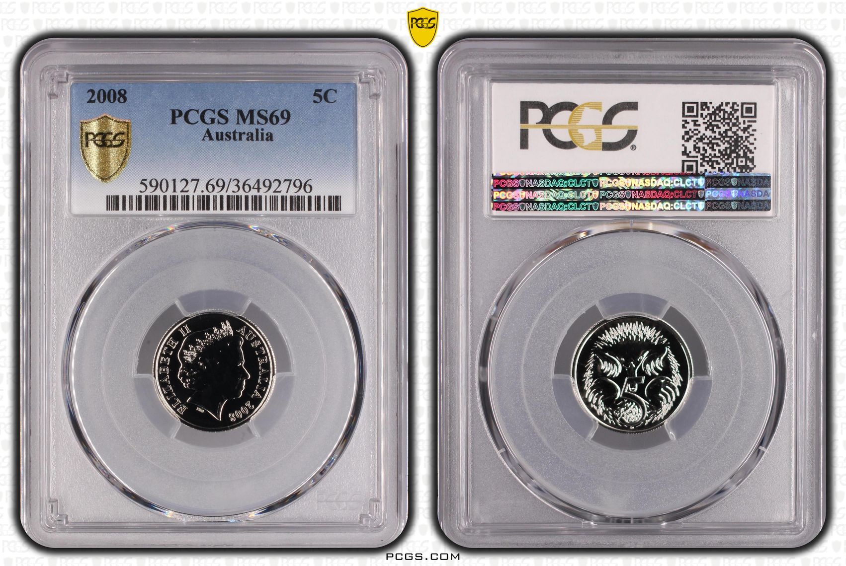 2008 Australia Five Cent, 5c PCGS - MS69 -796