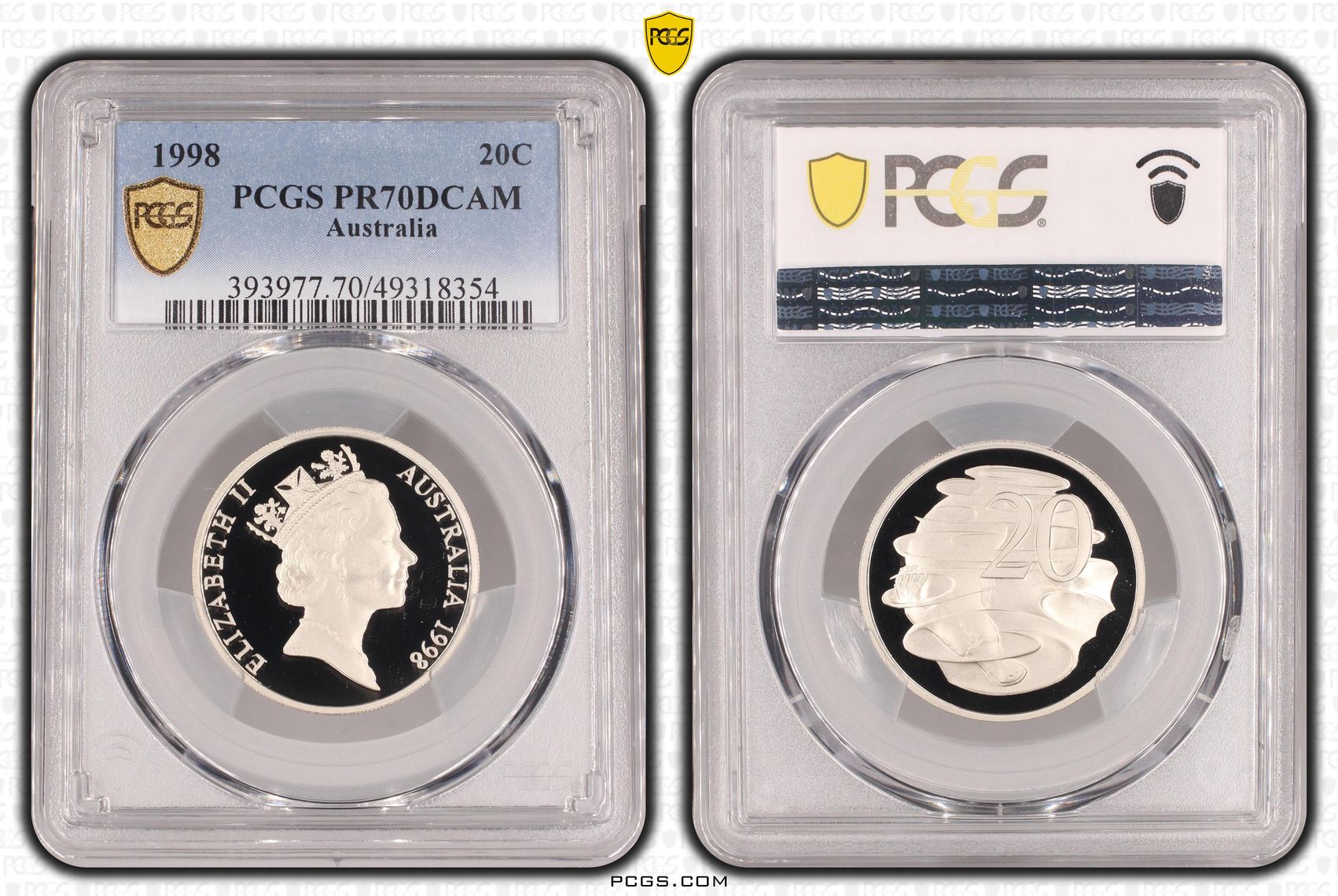 Twenty Cent, 1998, PCGS PR70DCAM