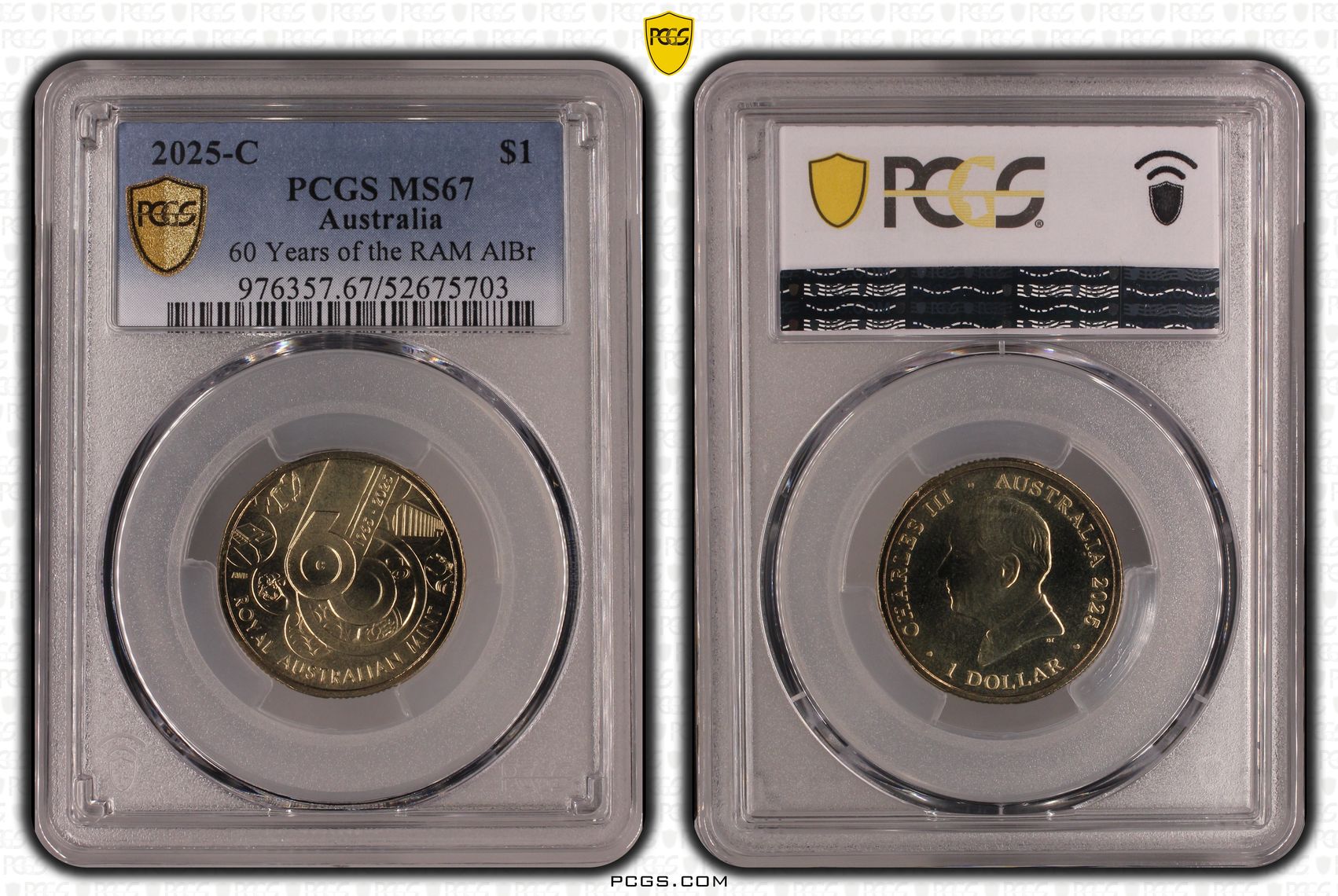 60 Years of the RAM AlBr, One Dollar, 2025-C, PCGS MS67