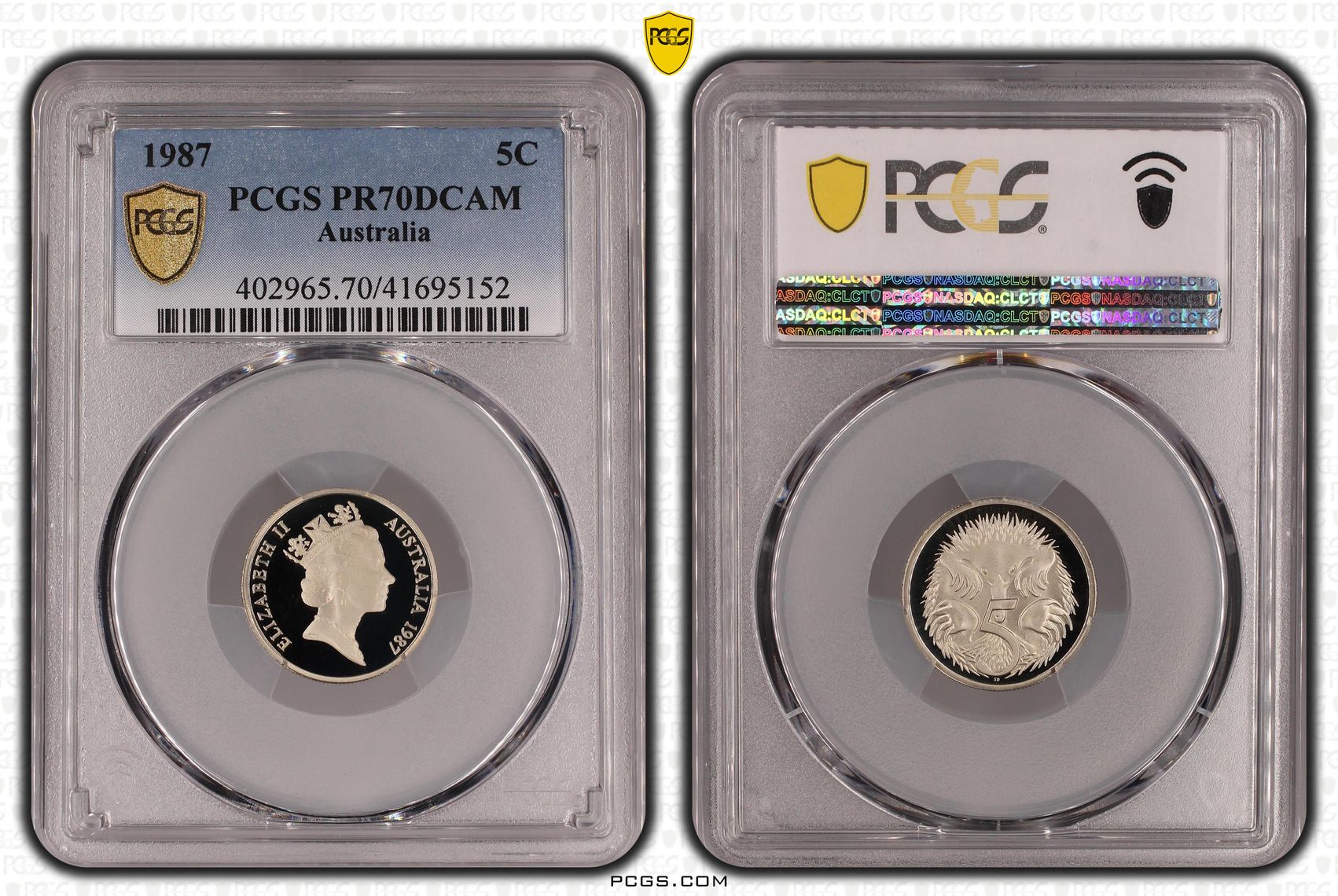 Elizabeth II, Five Cent, 1987, PR70DCAM