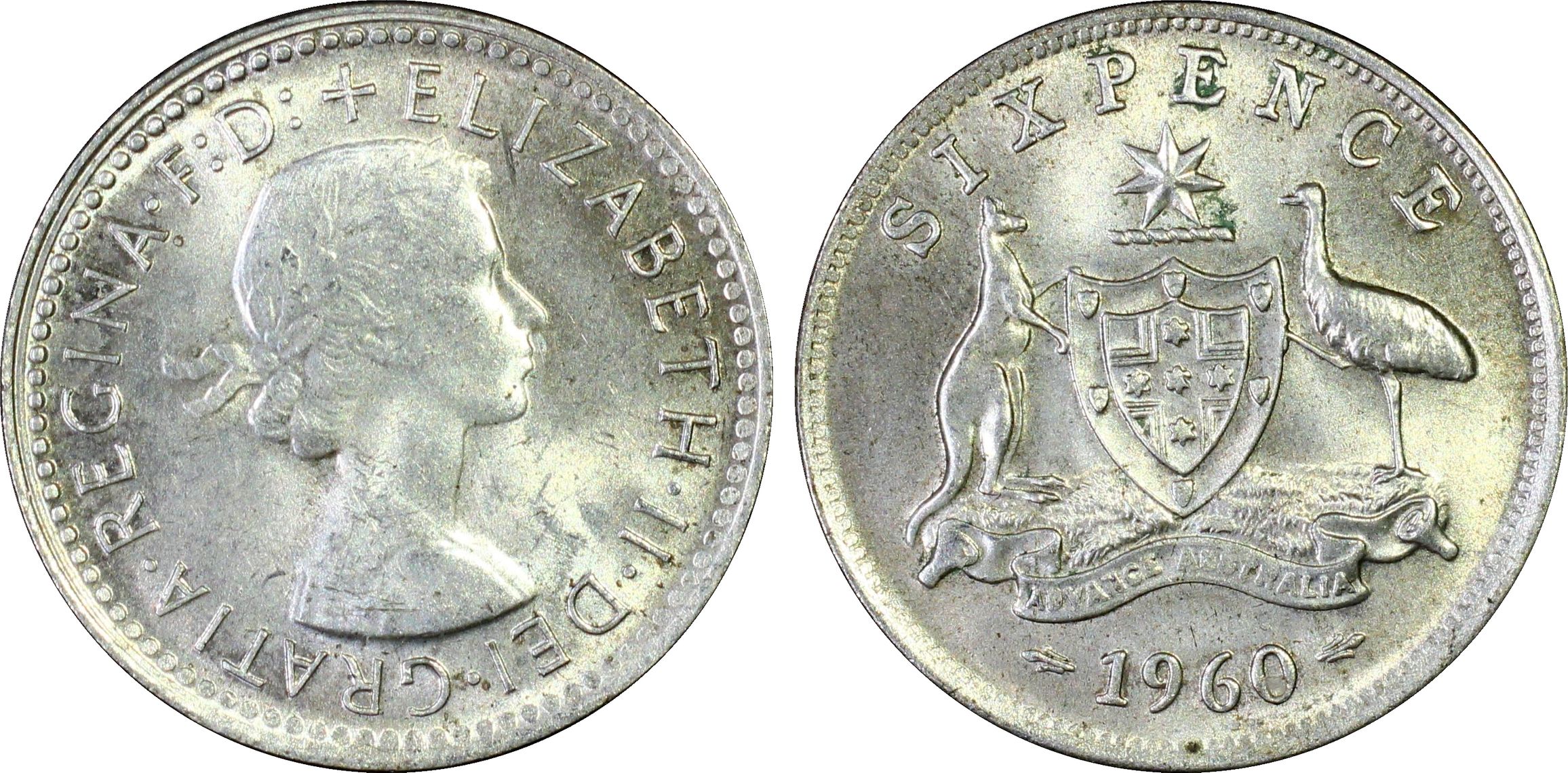 1960(m) Australia Sixpence PCGS - MS63 -820