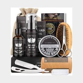 Beard Care and Grooming Kit9 Piece - Professional barber experience at home - perfect Father s day -51748/6256 SN B1 (S5)