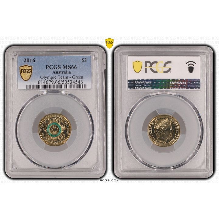 Olympic Team - Green, Two Dollar, 2016, PCGS MS66