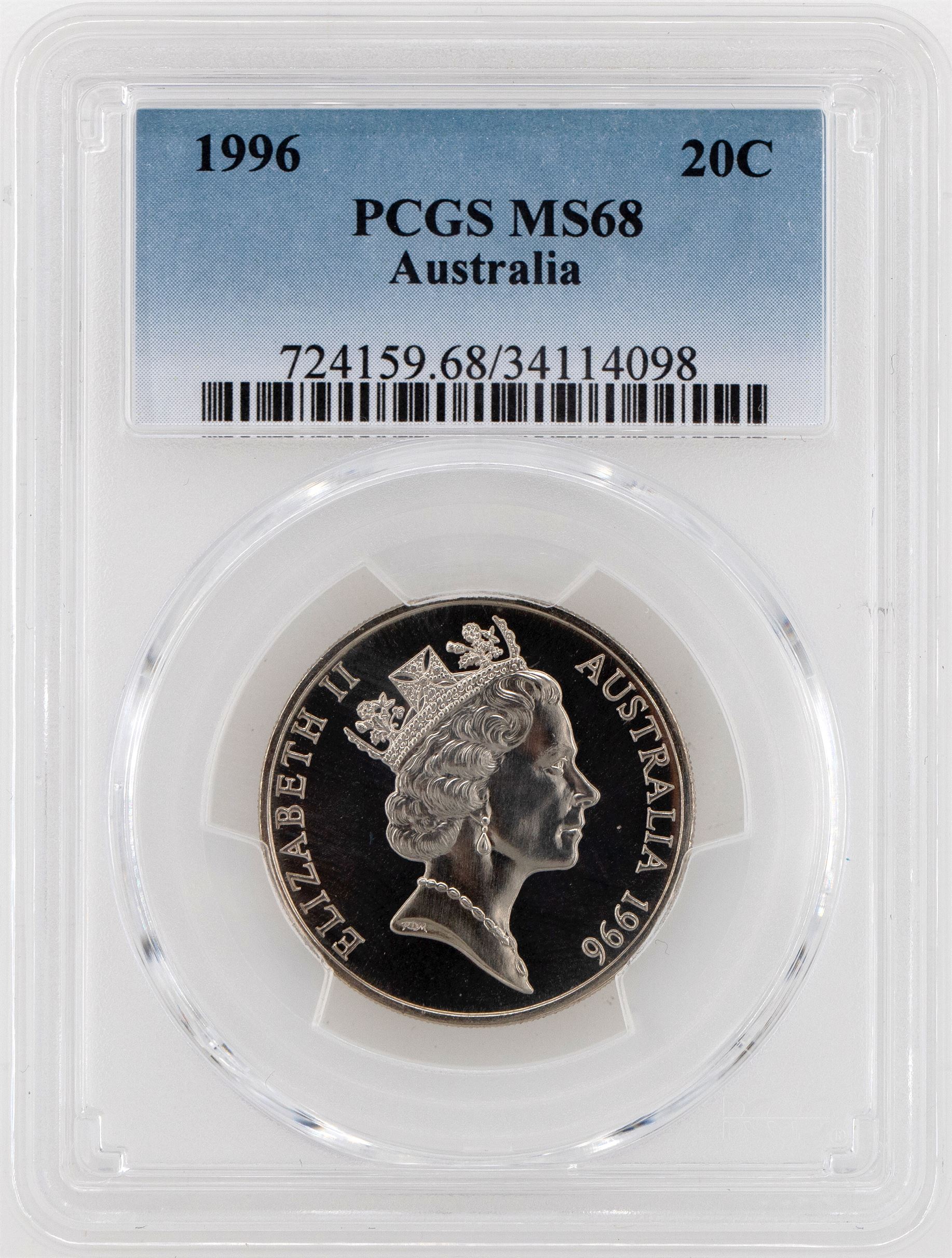 1996 Australia Twenty Cent, 20c PCGS - MS68 -098