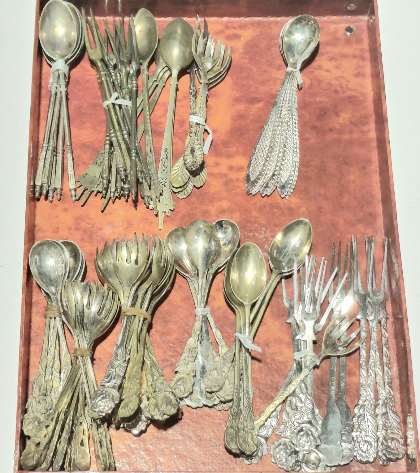 SILVER-PLATED FORKS AND SPOONS