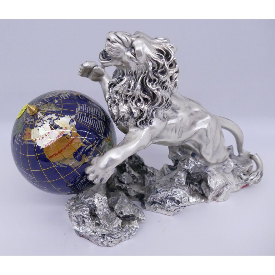 Brunel Italian Silver Lion & Globe- 8''