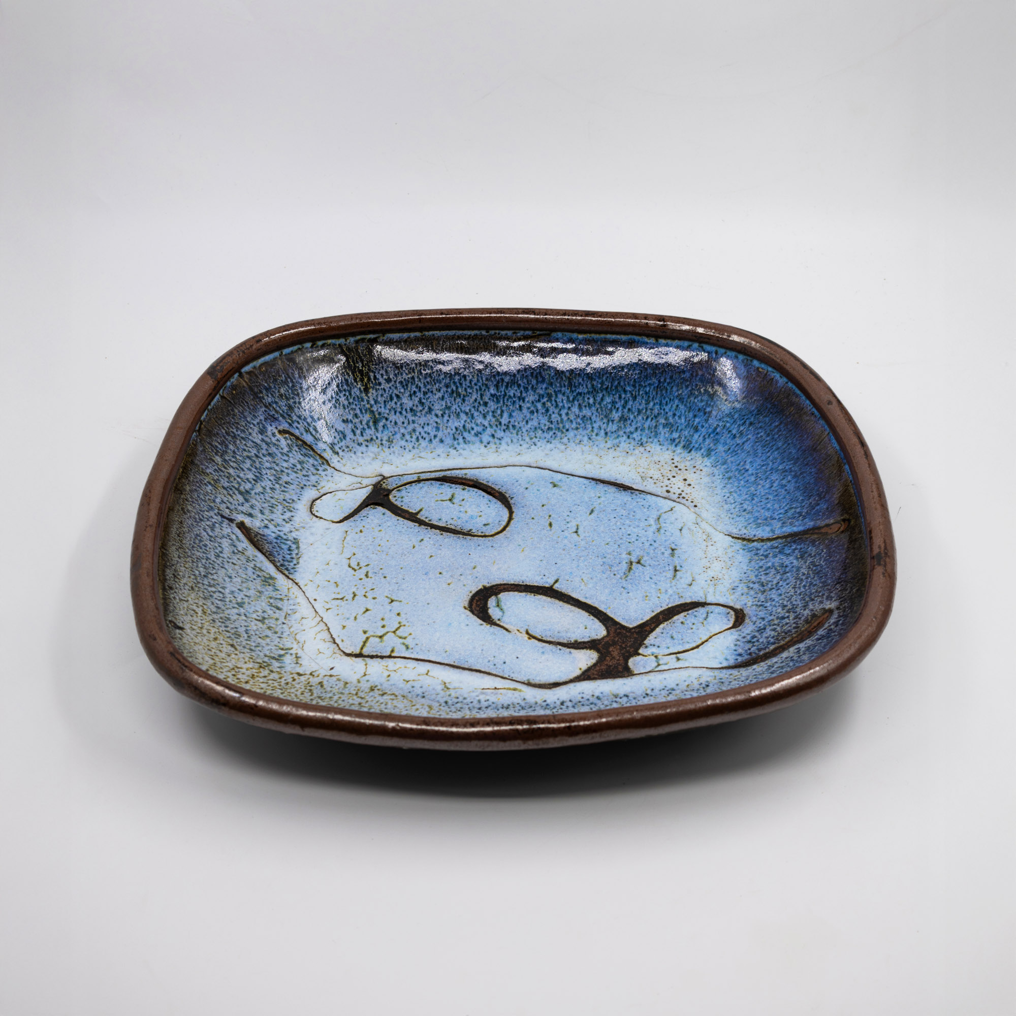 Len Castle - Large rectangular deep platter — sold at auction in New Zealand for $650