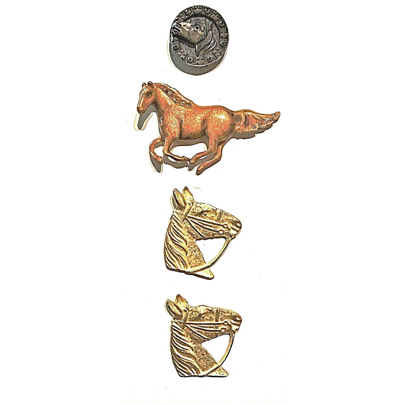 A SMALL CARD OF DIVISION 1 3 HORSE BUTTONS Lion And Unicorn