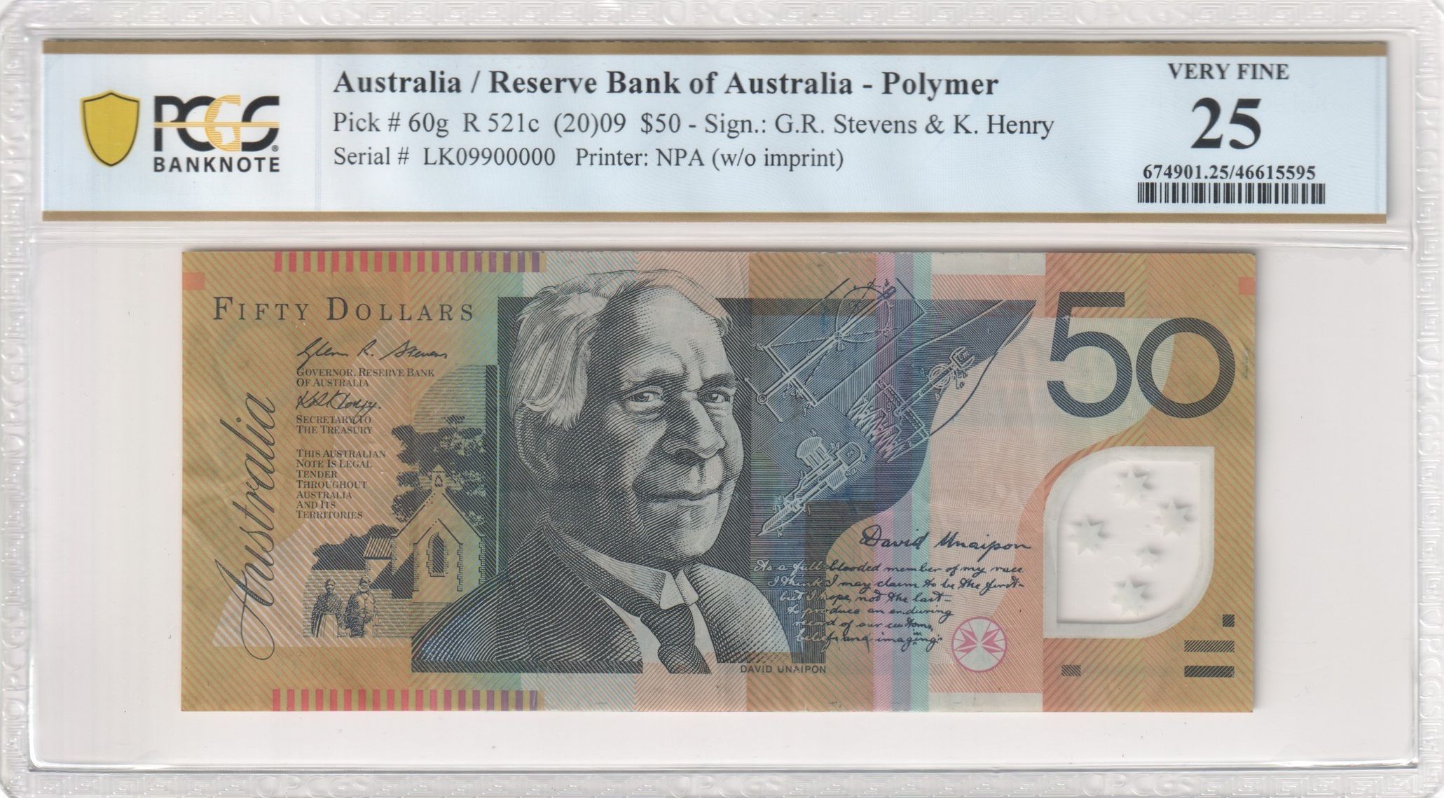 Fifty Dollar, 2009, PCGS Very Fine 25