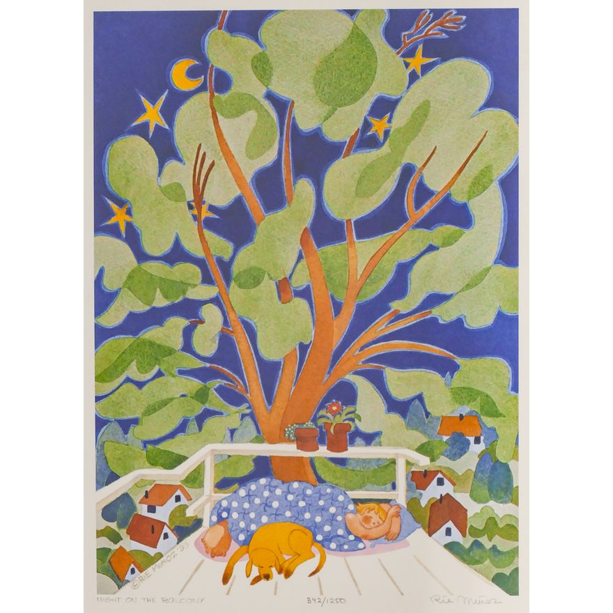 Rie Munoz ''Night On The Balcony'' 1993 Signed Print 17.25'' x 13.75'' Sheet.