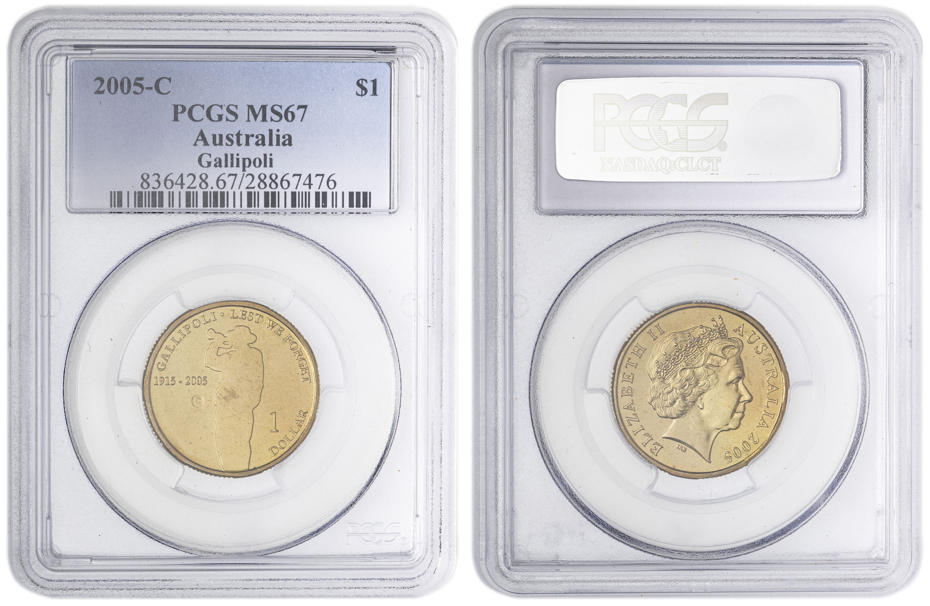 Gallipoli - Counterstamp , One Dollar, 2005-C, PCGS MS67