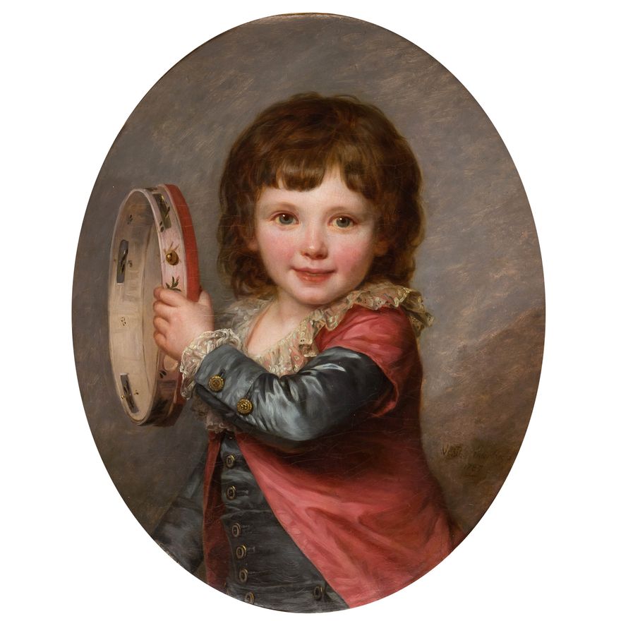 MN XVIII w. - Szkoła francuska | Portret chłopca z tamburynem, 1787 r.
