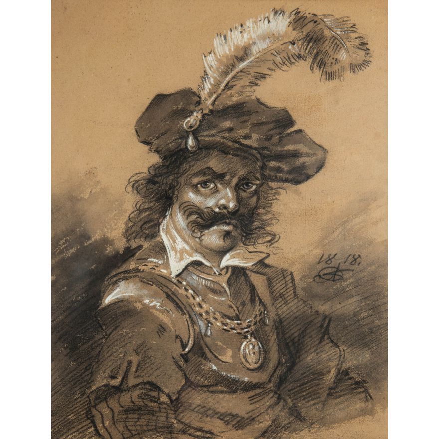Aleksander Orłowski | Portret męski w stylu rembrandtowskim, 1818 r.