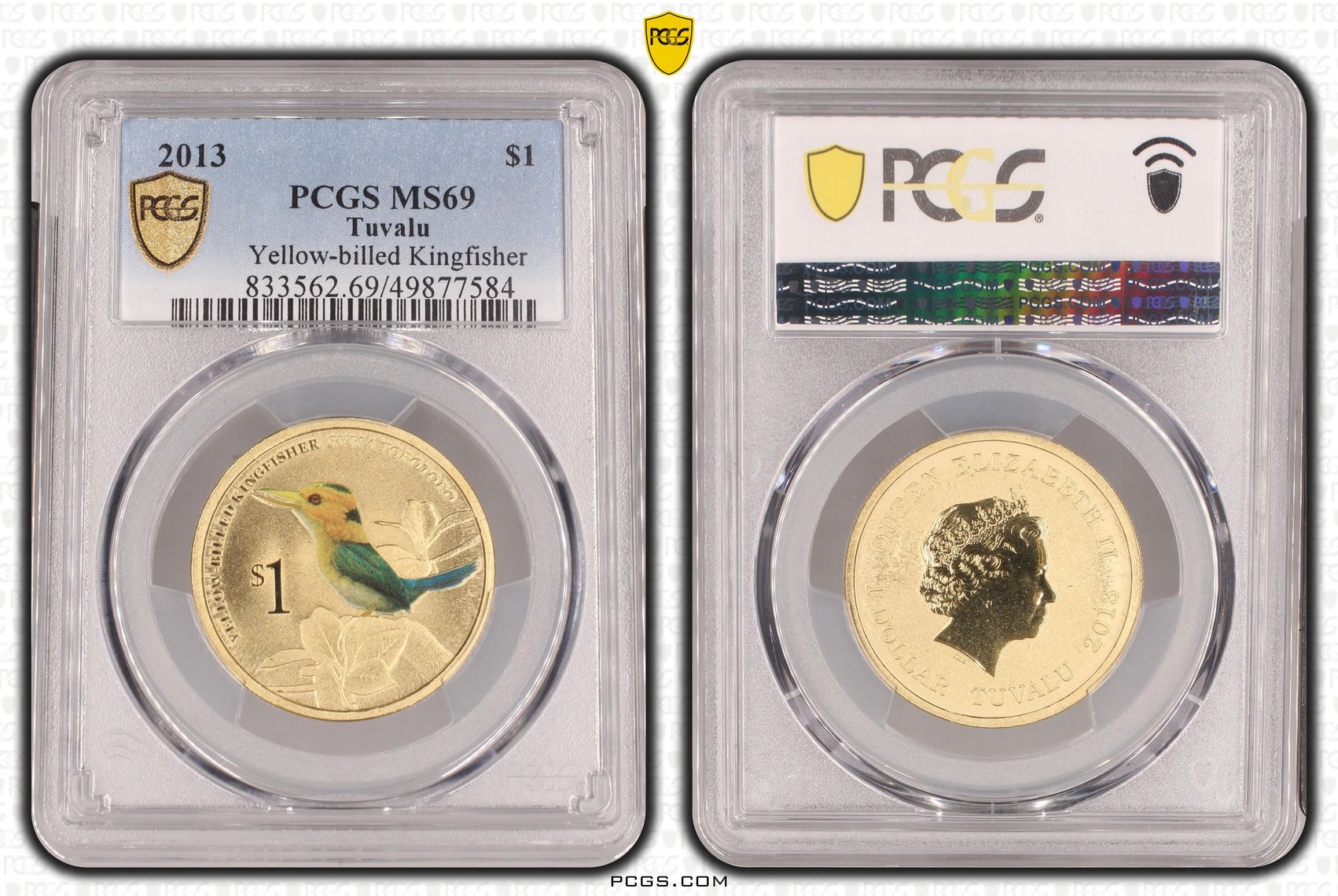 Yellow-billed Kingfisher , One Dollar, 2013, PCGS MS69