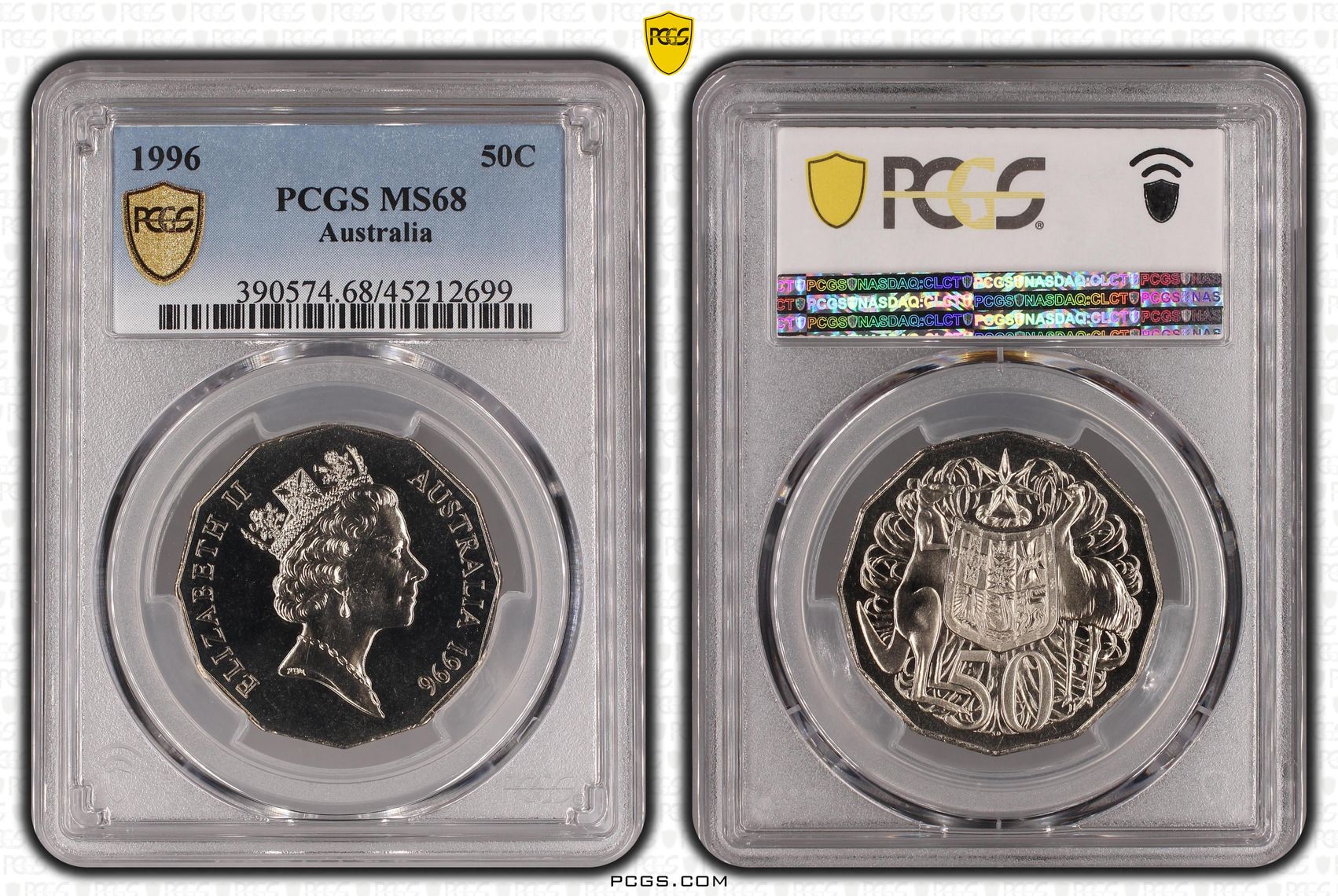 1996 Australia Fifty Cent, 50c PCGS - MS68 -699