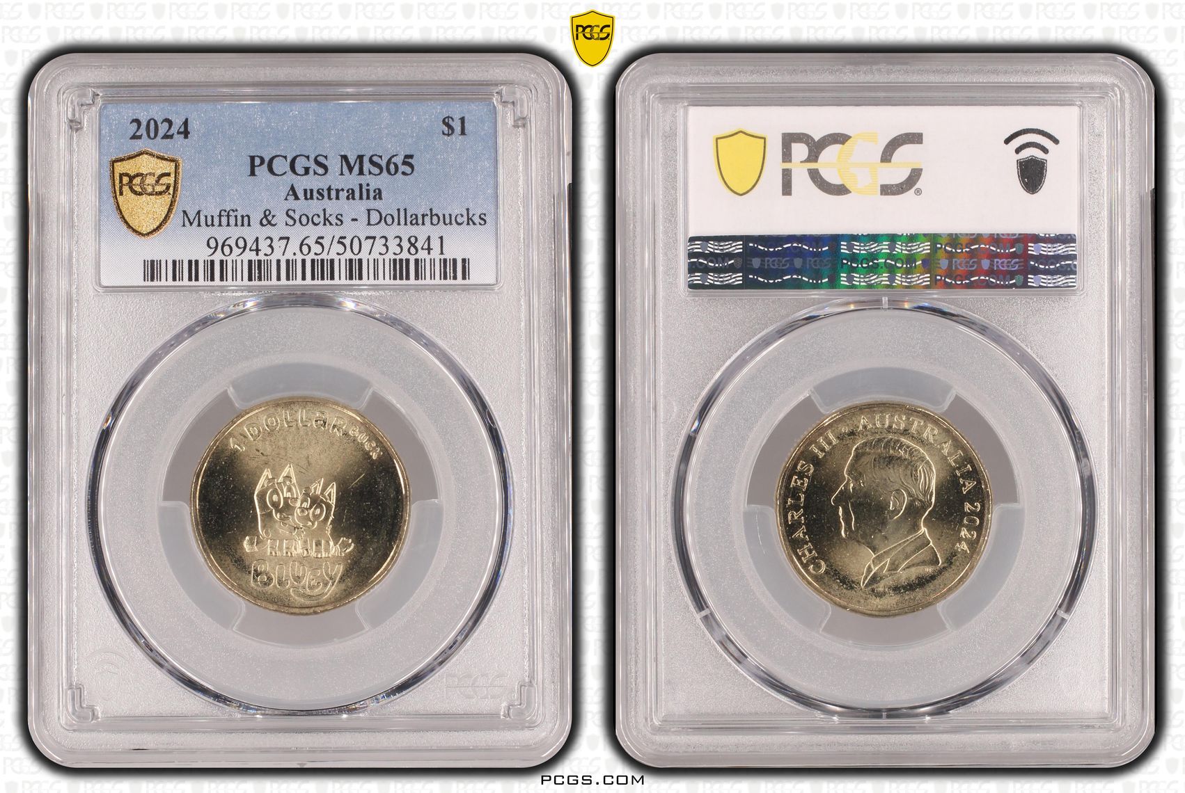Muffin & Socks - Dollarbucks POP 1/0, One Dollar, 2024, PCGS MS65