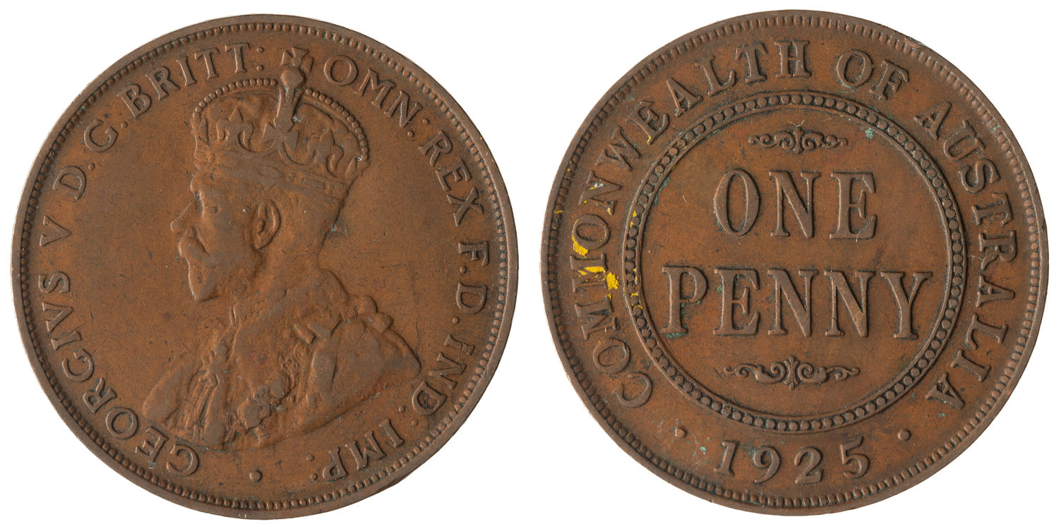 George V, Penny, 1925, VF