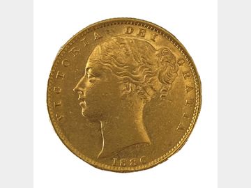 1886 VICTORIA YOUNG HEAD SYDNEY MINT SHIELD GOLD SOVEREIGN