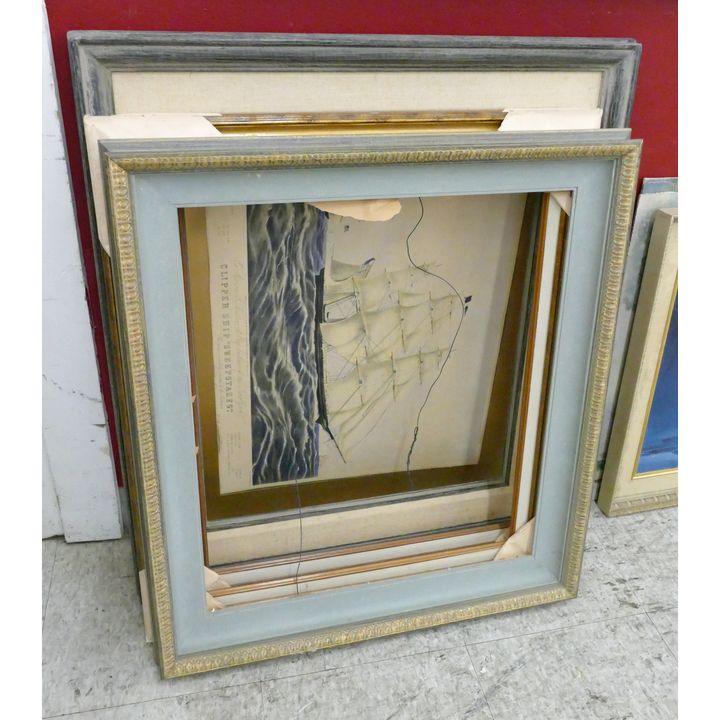 Stack 4pc Mid Century Painting Frames 20''x24'' Approx.