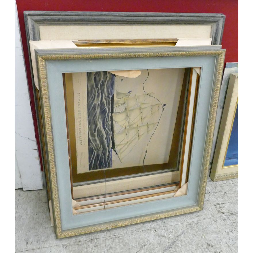 Stack 4pc Mid Century Painting Frames 20''x24'' Approx.