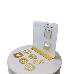 SKYWIN QR CODE BUSINESS SOCIAL MEDIA SIGN STAND - ELEGANT DISPLAY HOLDER FOR HOME AND OFFICE DESK DECOR, PERFECT SCAN TO SIGN ICON