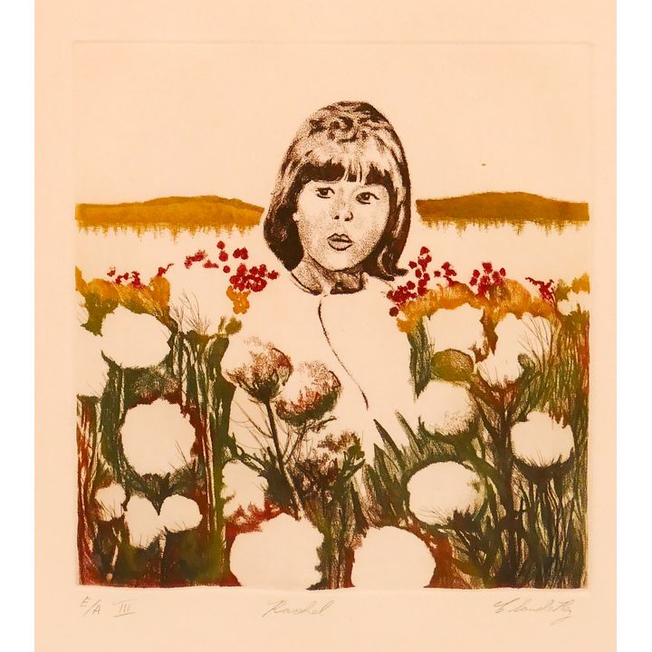 Claude Roy 'Rachel' S/N Aquatint Etching Framed- 23x19''
