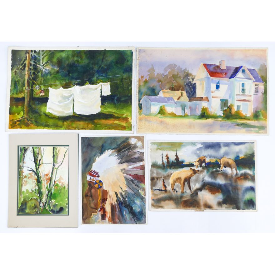 5pc Gene Amondson Miscellaneous Watercolors