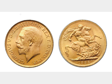 1925 King George V South Africa Gold Sovereign.