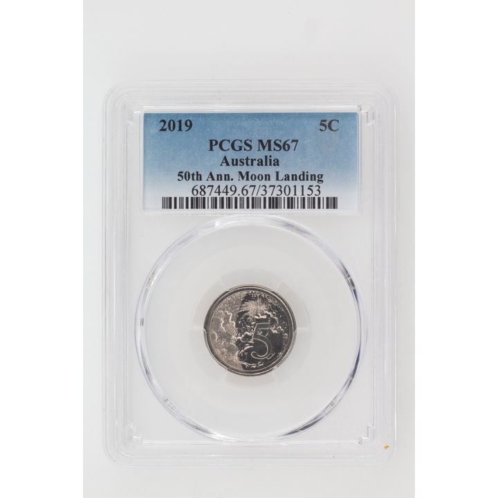 2019 Australia Five Cent, 5c 50th Ann. Moon Landing PCGS - MS67 -153