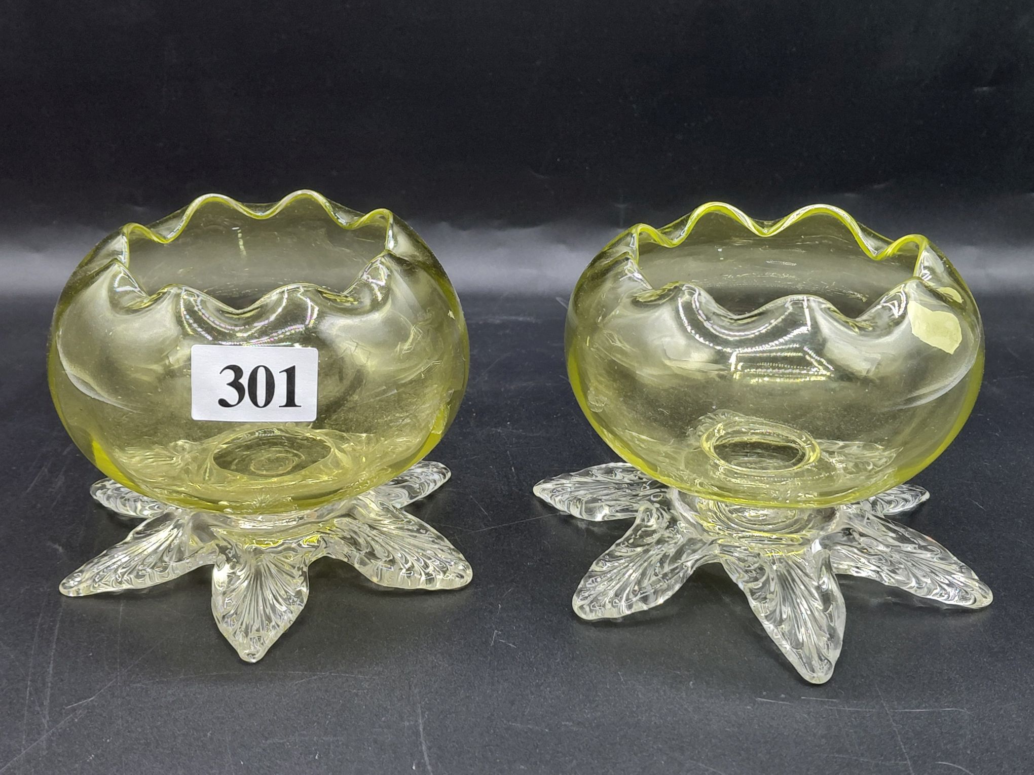 301 · CITRINE GLASS POSY VASES