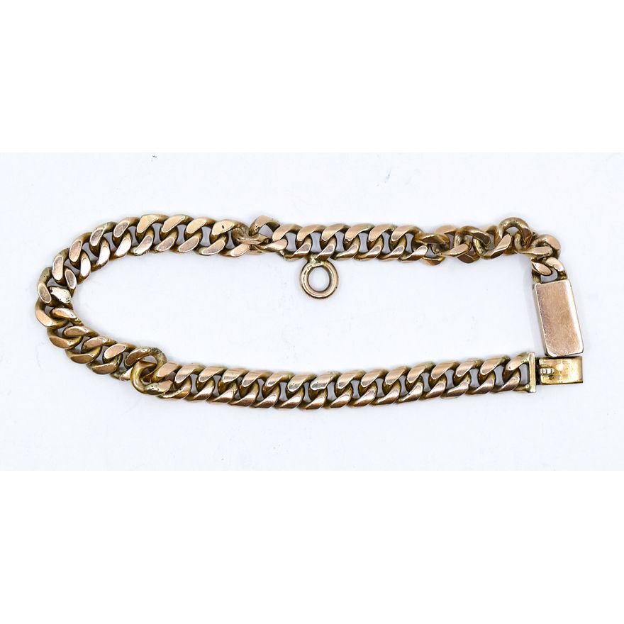 Antique 10k Curb Chain Bracelet 7'' - 16.8 Grams