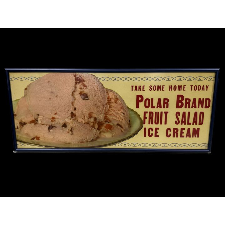 Framed Paper Polar Brand Fruit Salad Ice Cream Sign