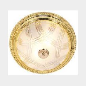 BRIGHT STAR-Gold Ceiling Fitting with Frosted Patterned Glass - CF215 GOLD-51459/1928 B8 (S3)