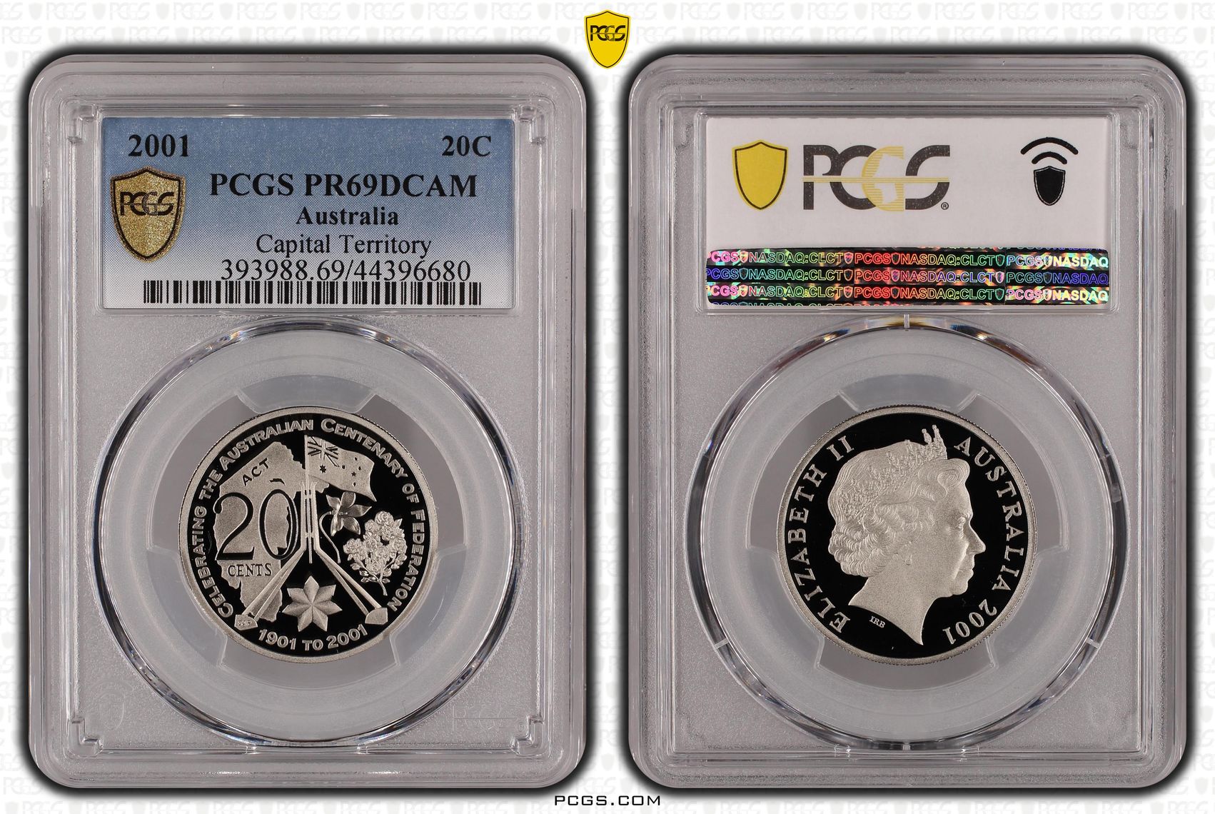 Elizabeth II, Capital Territory, Twenty Cent, 2001, PCGS PR69DCAM