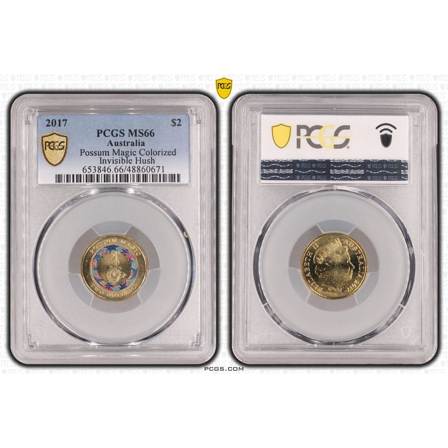 Possum Magic Colorized Invisible Hush, Two Dollar, 2017, PCGS MS66