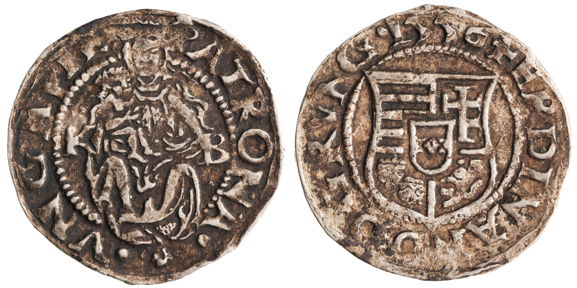 Hungary, Rudolf, Madonna & Child, Denier, 1600, aVF