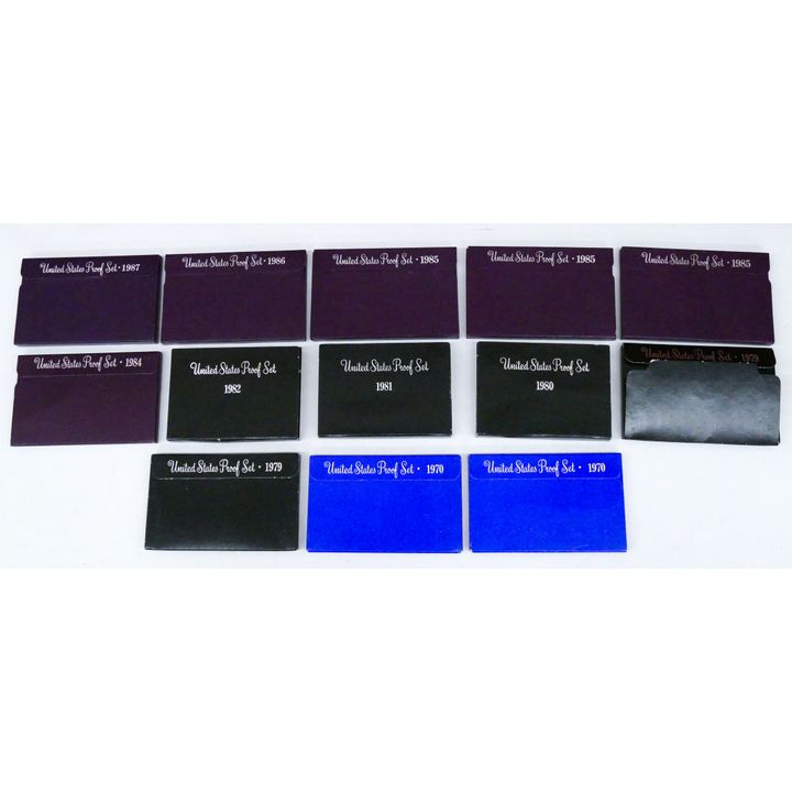Box 13pc US Coin Proof Sets 1970-1987