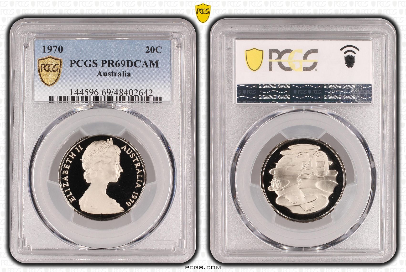 Elizabeth II, Twenty Cent, 1970, PCGS PR69DCAM