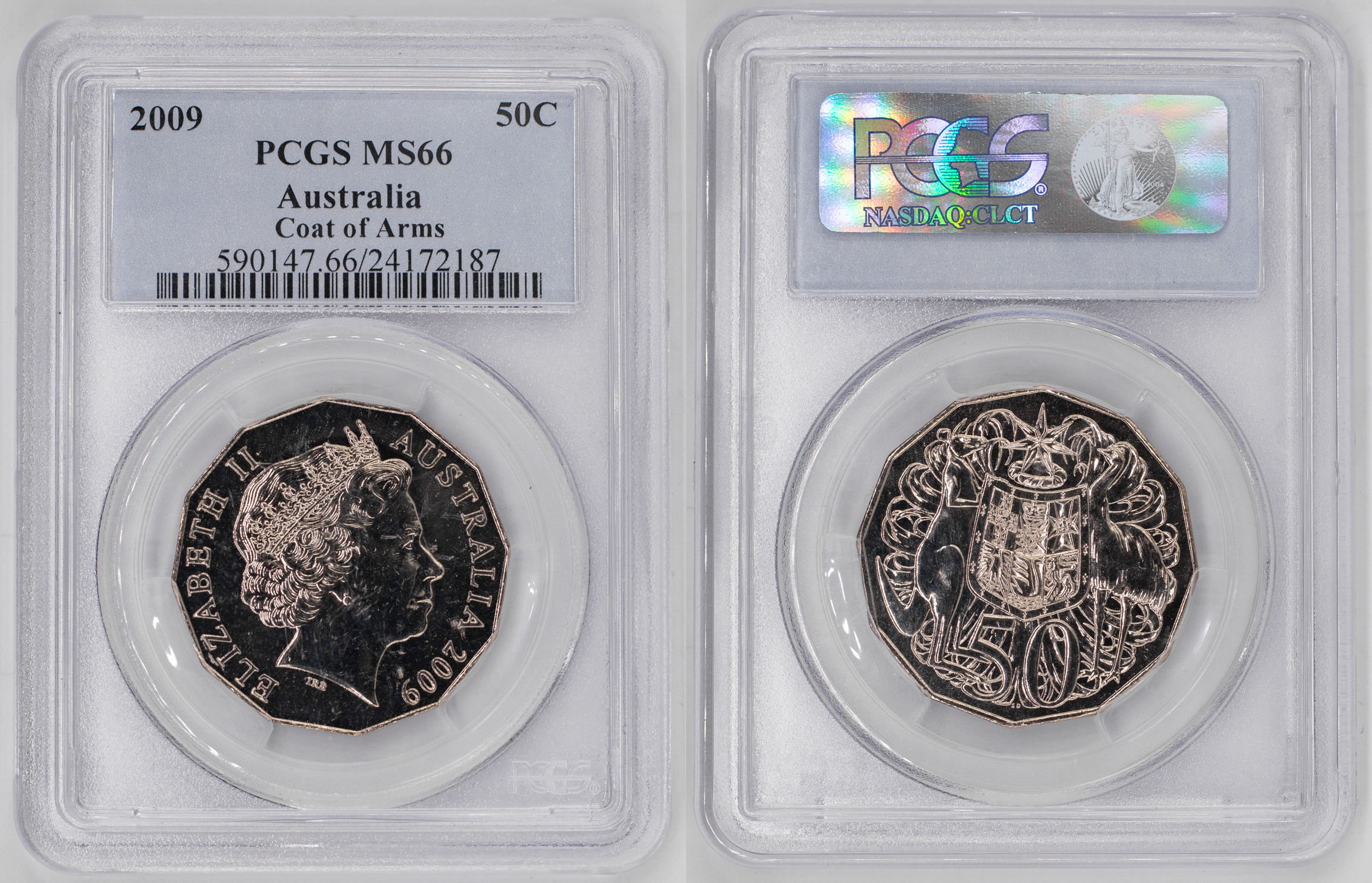 Elizabeth II, Fifty Cent, 2009, PCGS MS66