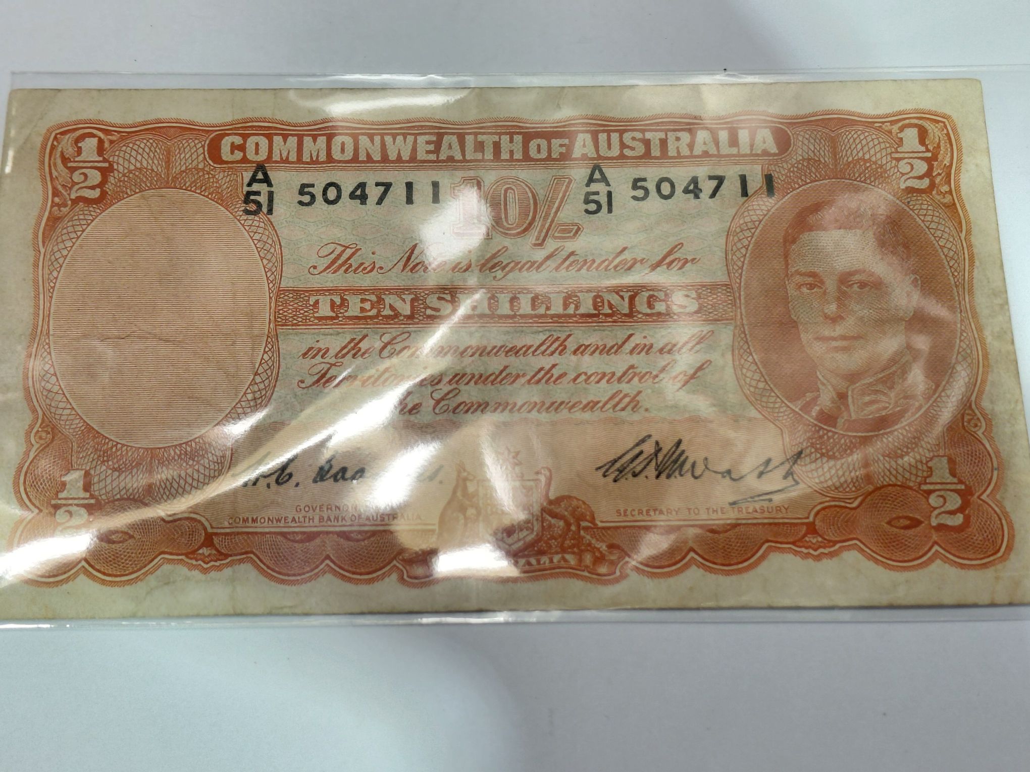1949 Australian 10 Shillings Note
