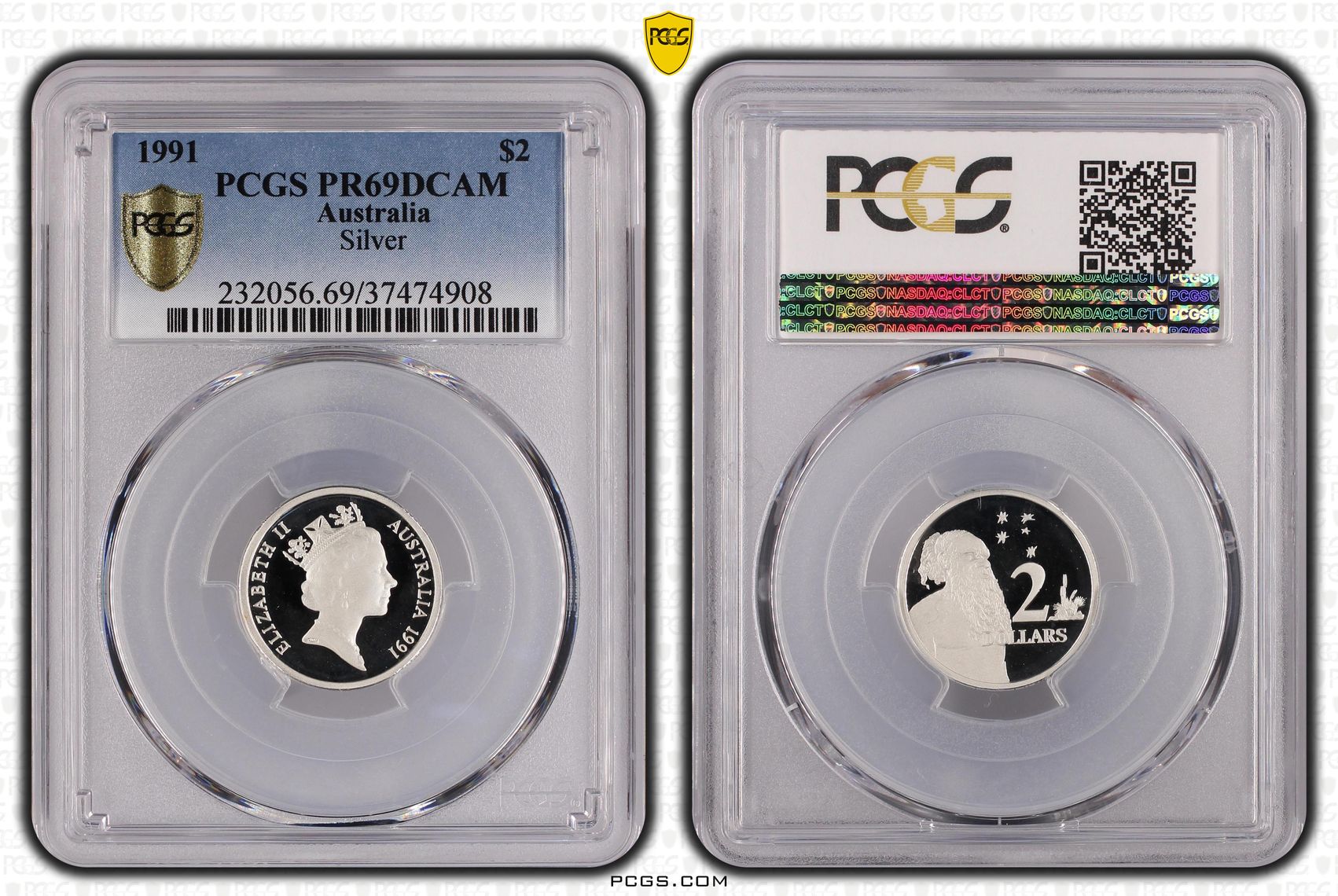 1991 Australia Two Dollar, $2 Silver Silver PCGS - PR69DCAM -908