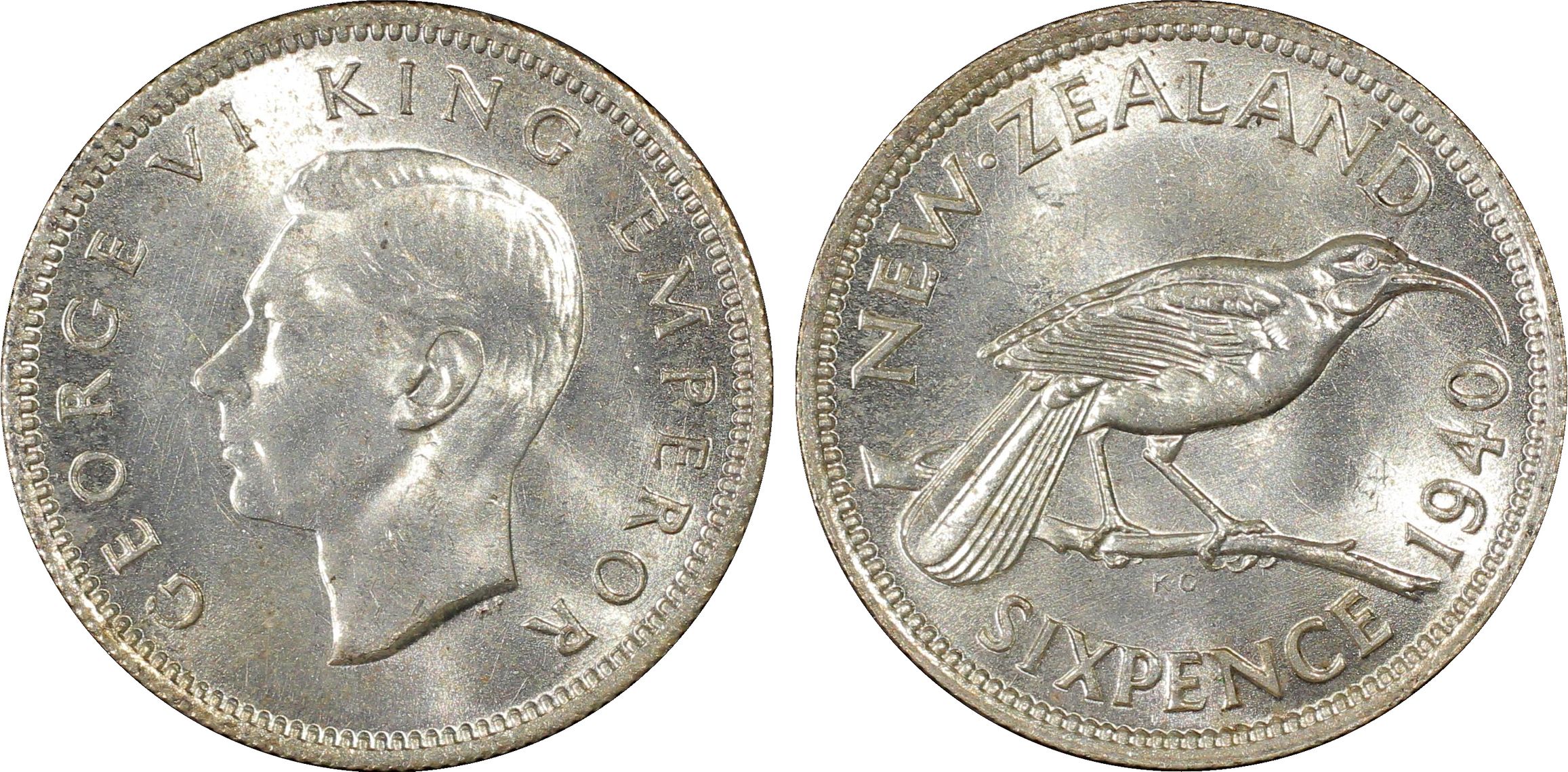 New Zealand, Sixpence, 1940, PCGS - MS64