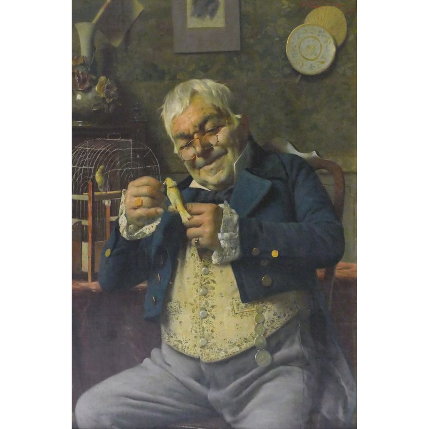 Pompeo Massani ''The Golden Parakeet'' Oil