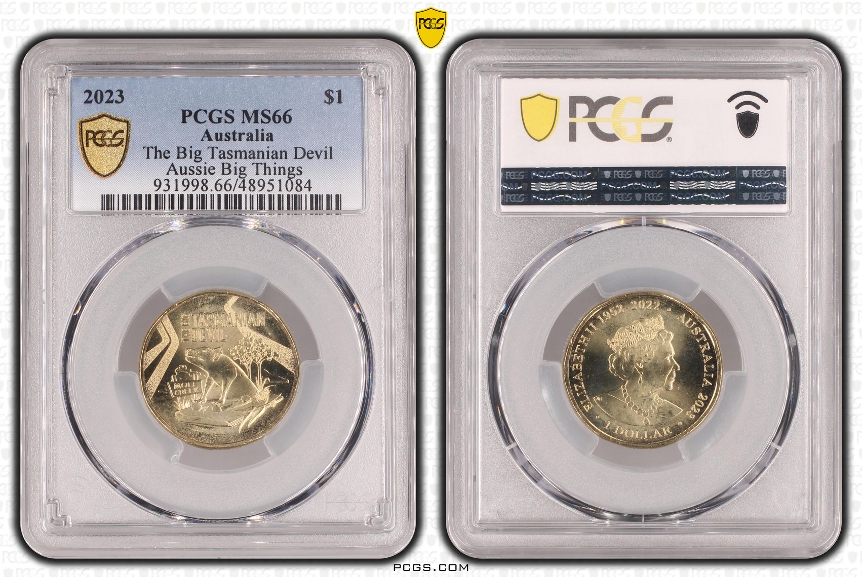 335 · Elizabeth II, The Big Tasmanian Devil Aussie Big Things , One Dollar, 2023, PCGS MS66