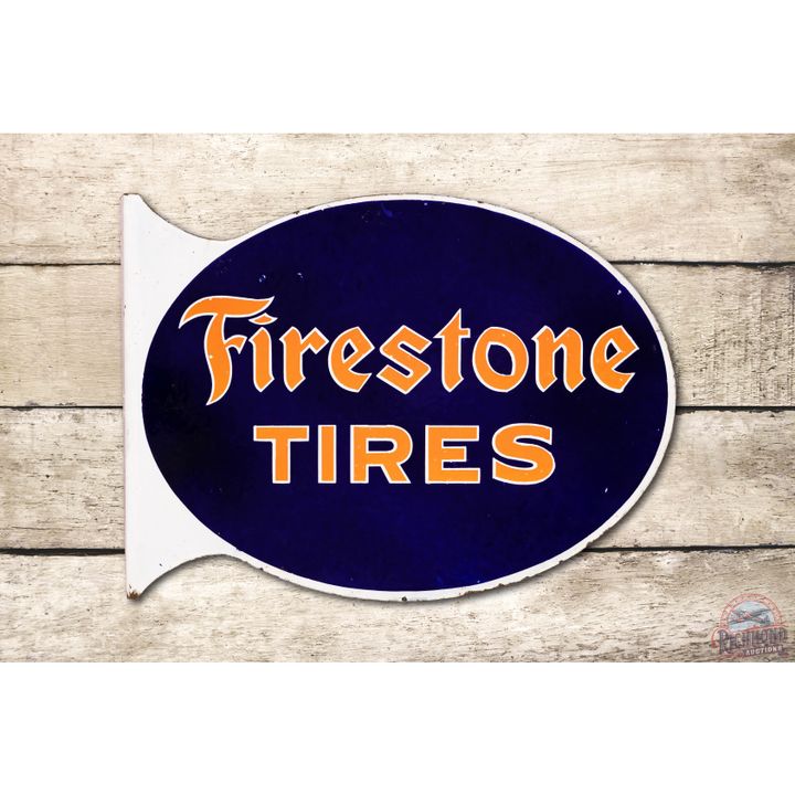 Firestone Tires Porcelain Flange Sign TAC 8.5 & 8.25