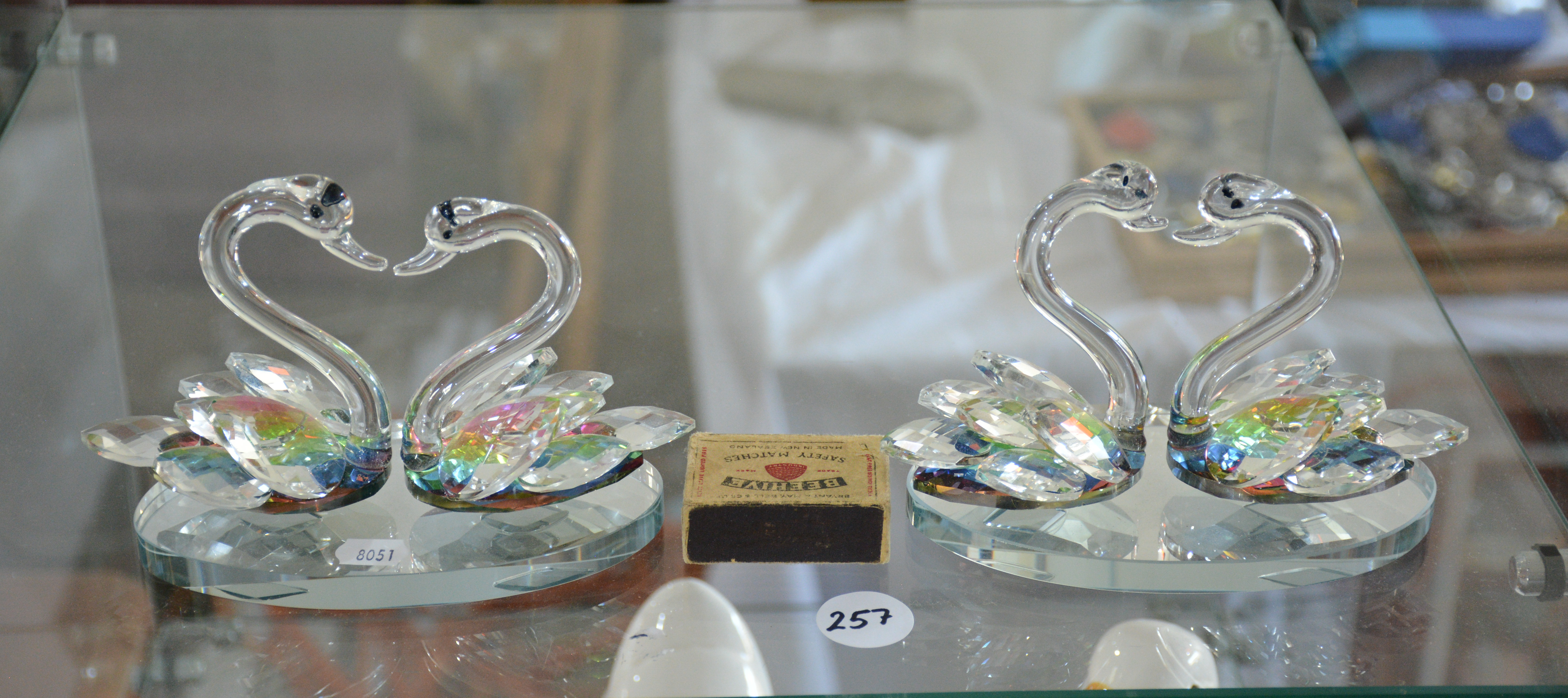 Art Glass Swan Ornaments x 2 — NZ auction result