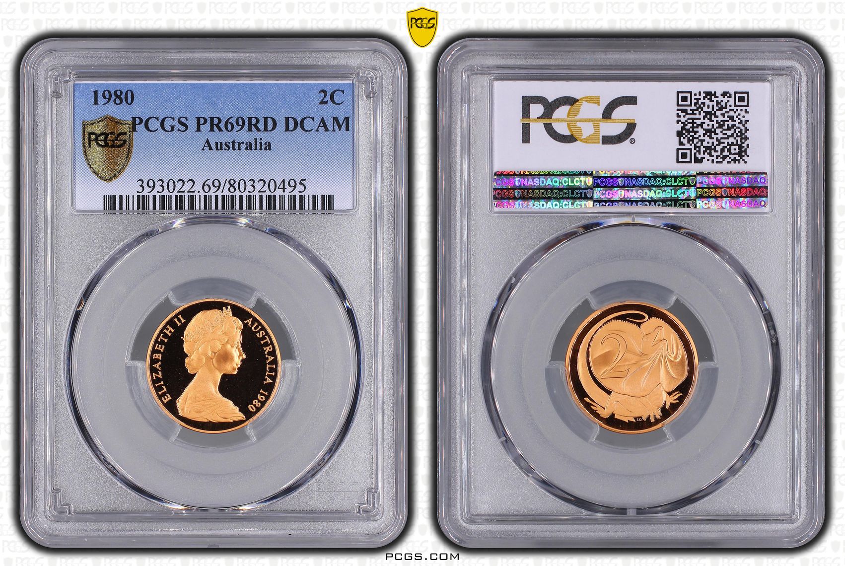 Elizabeth II, Two Cent, 1980, PCGS PR69DCAM
