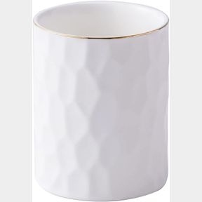 KITCHEN UTENSIL HOLDER, LARGE CERAMIC COOKING UTENSIL HOLDER WITH GOLD LINE MODERN UTENSIL CROCKS (W5 X H6.15 ) FOR KITCHEN COUNTE