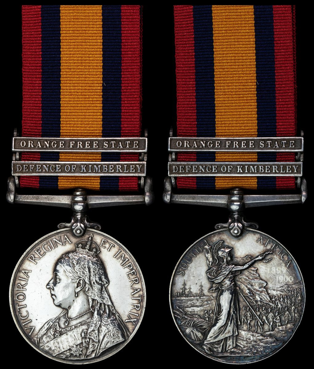 The Queen's South Africa Medal awarded to Private A. J. Butler, Loyal ...
